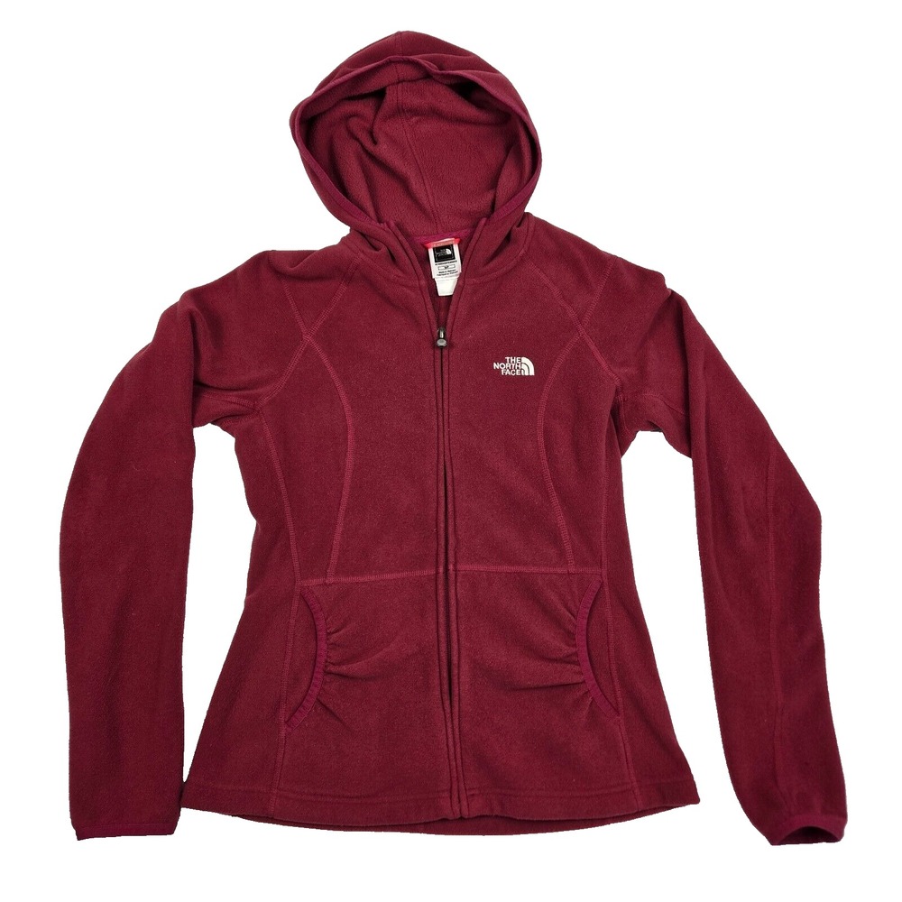 The North Face Womens S Small Full Zip Fleece Jacket Red